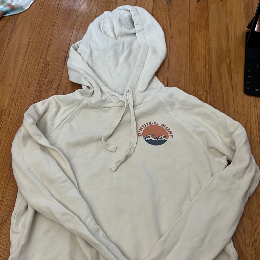 O’Neill hoodie sweatshirt size XS cream with rainbow